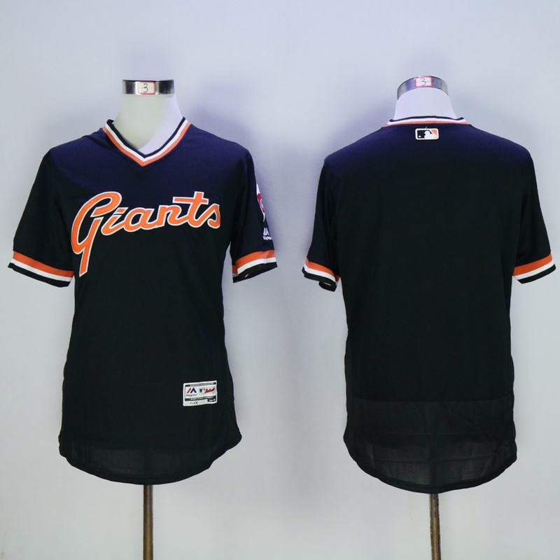 Men San Francisco Giants Blank Black Throwback Elite MLB Jerseys